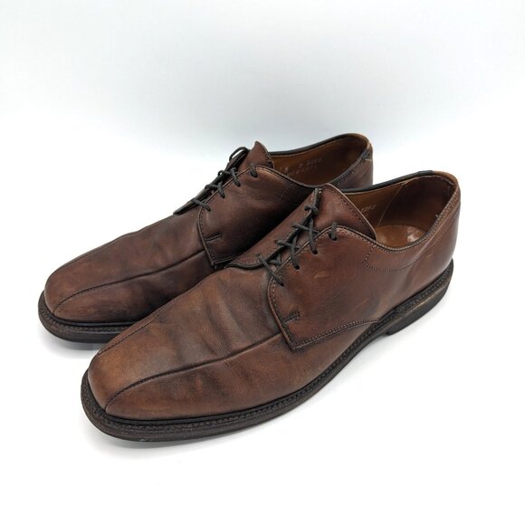 Allen Edmonds Warren Sz 8 D Brown Oxford Leather Pinch Loafers Preppy Derby Shoe main image 6